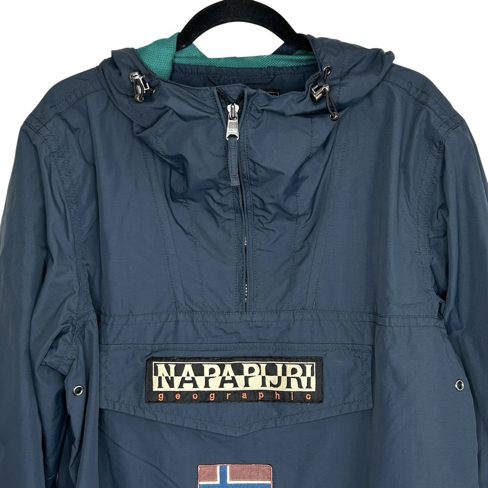 Napapijri Rainforest Anorak Hooded Jacket Mens XL Gorp Travel Hiking Outdoors - Picture 9 of 11
